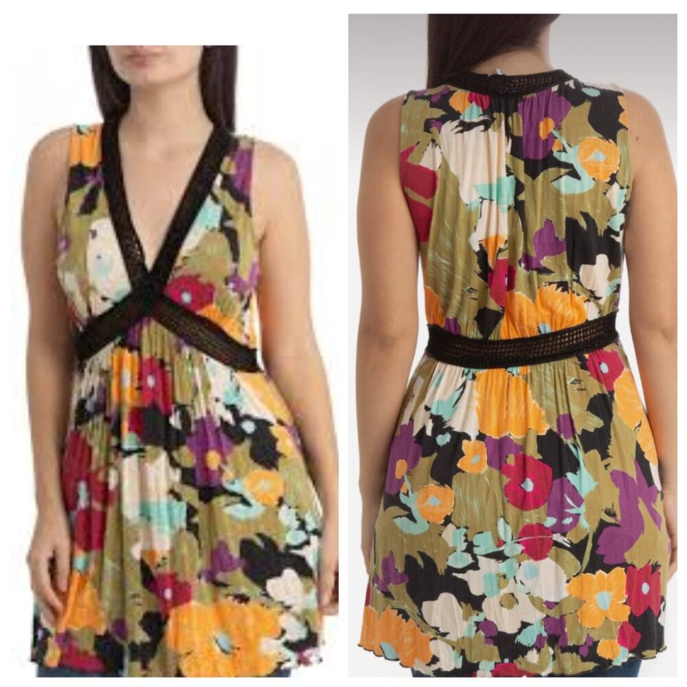 MISSONI Italy Floral Lace Mini Dress Tunic XS S